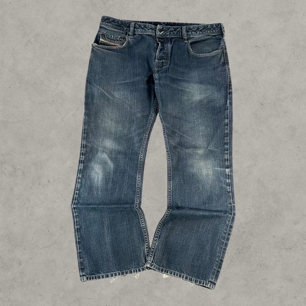 Diesel Industry Jeans Mens 36x30 Blue Y2K Baggy Wide-Leg Grunge 2000s Skater Emo